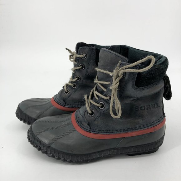 Sorel Gray/Blue Synthetic Winter & Rain Boots | Lace Up Closure